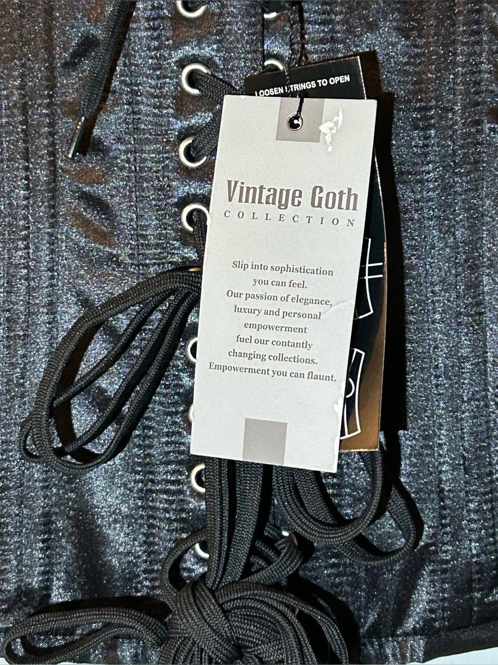 NWT Vintage Goth Collection Black Underbust Corset Belt - Size 36 - Picture 4 of 6